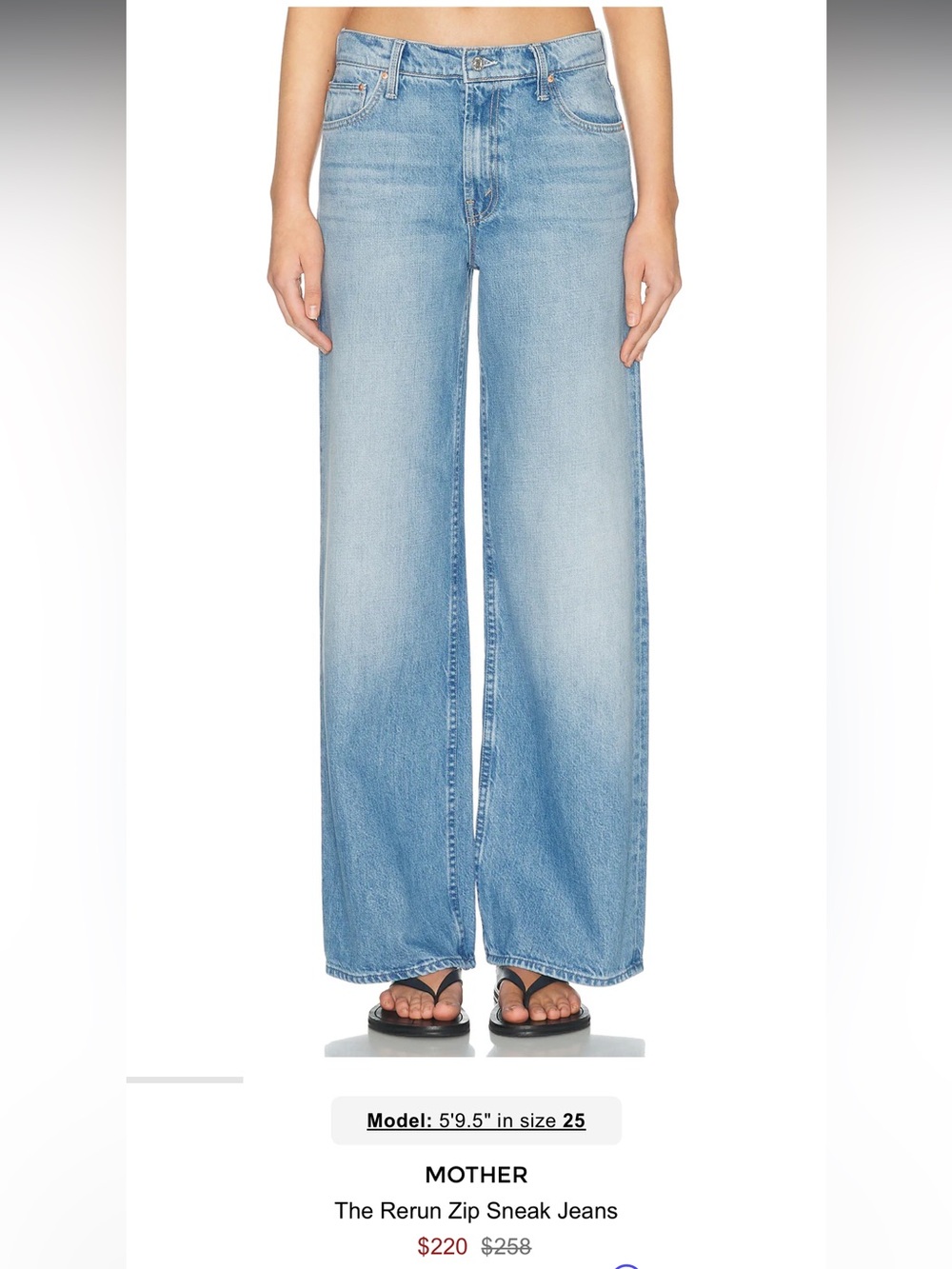 MOTHER Rerun Zip Sneak Jeans Size 31
